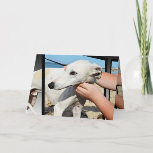 Greyhound 3D Effect Birthday Greeting Card