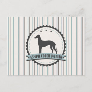 Greyhound 45 mph Racing Hound Dog Emblem Postcard