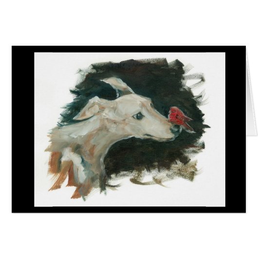 Greyhound and Finch sticker post cards bumper (Front Horizontal)