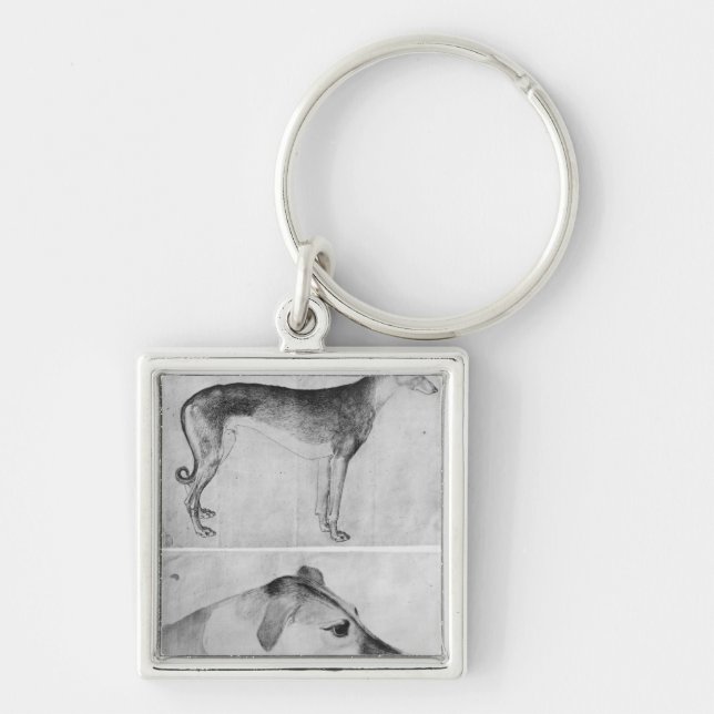 Greyhound and head of a greyhound keychain (Front)