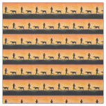 Greyhound and Woman Jogger Dog Art Fabric