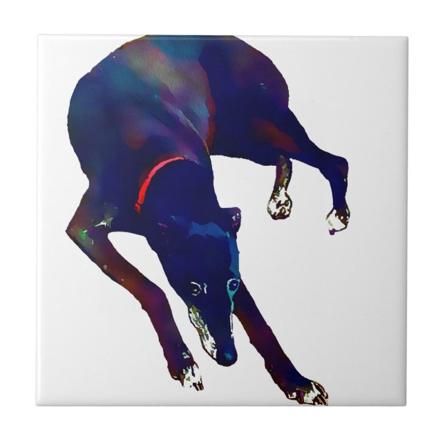Greyhound Art Ceramic Tile (Front)