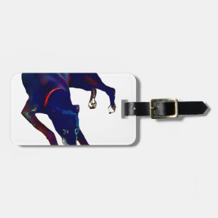 Greyhound Art Luggage Tag