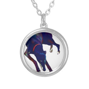 Greyhound Art Silver Plated Necklace