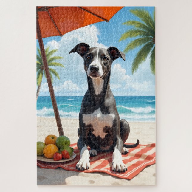 Greyhound Beach Relax Scene Jigsaw Puzzle (Vertical)