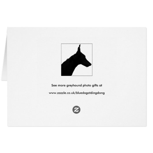 Greyhound birthday card (P437) (Back Horizontal)
