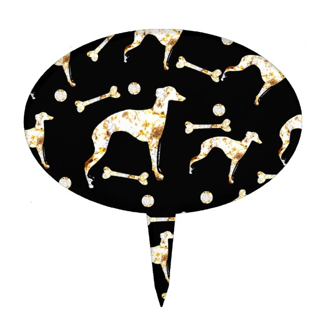 GREYHOUND BLING CAKE TOPPER (Front)