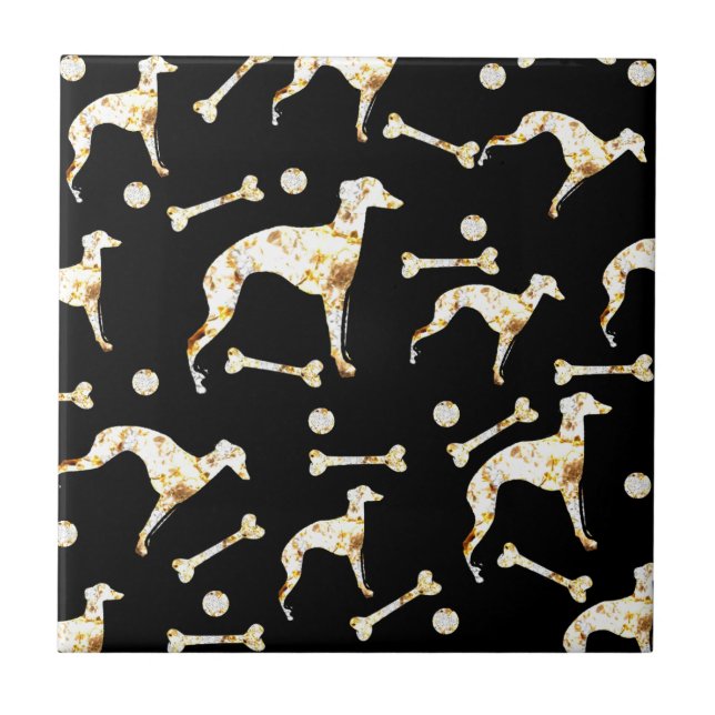 GREYHOUND BLING CERAMIC TILE (Front)
