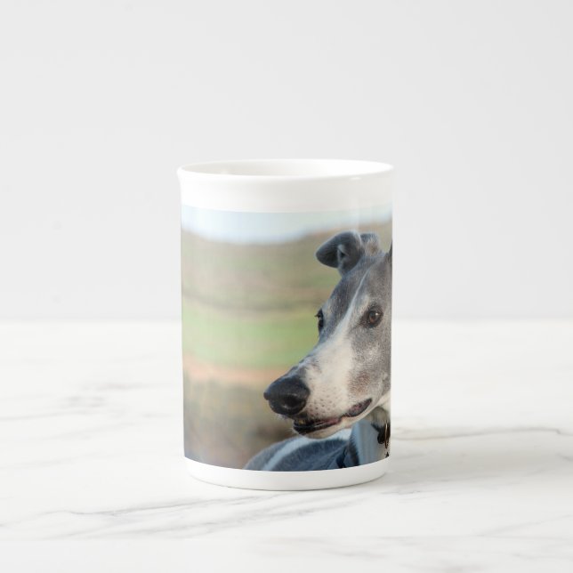 Greyhound bone china mug 4 (Front)