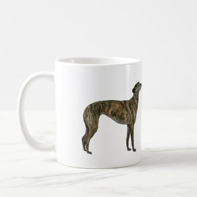 Greyhound (brindle) coffee mug (Left)