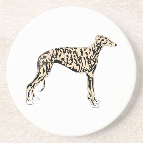 Greyhound Brindle  Dog Sandstone Coaster