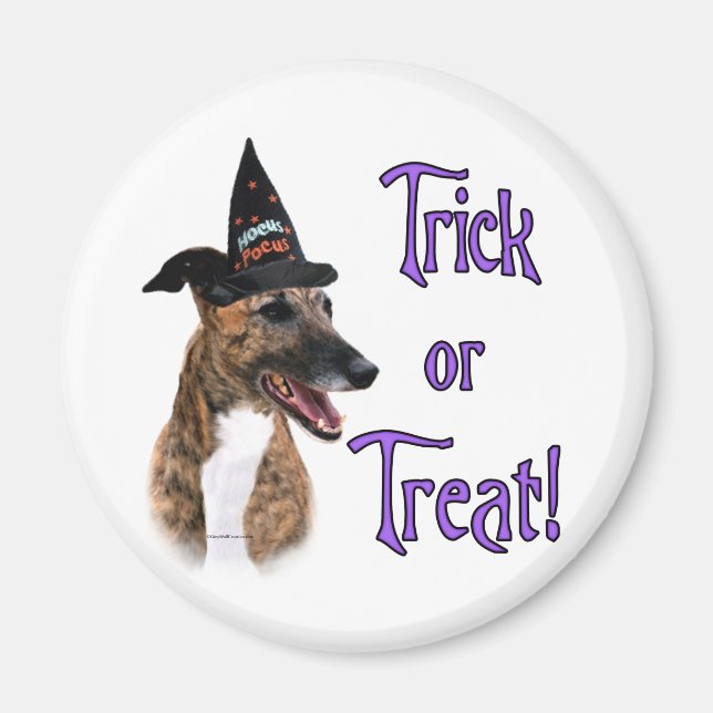 Greyhound (brindle) Trick Magnet (Front)