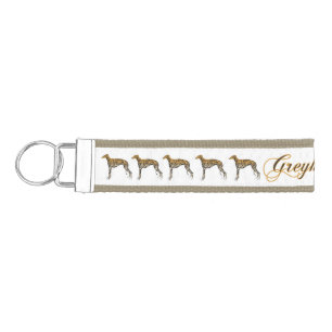 Greyhound Brindle Wrist Keychain