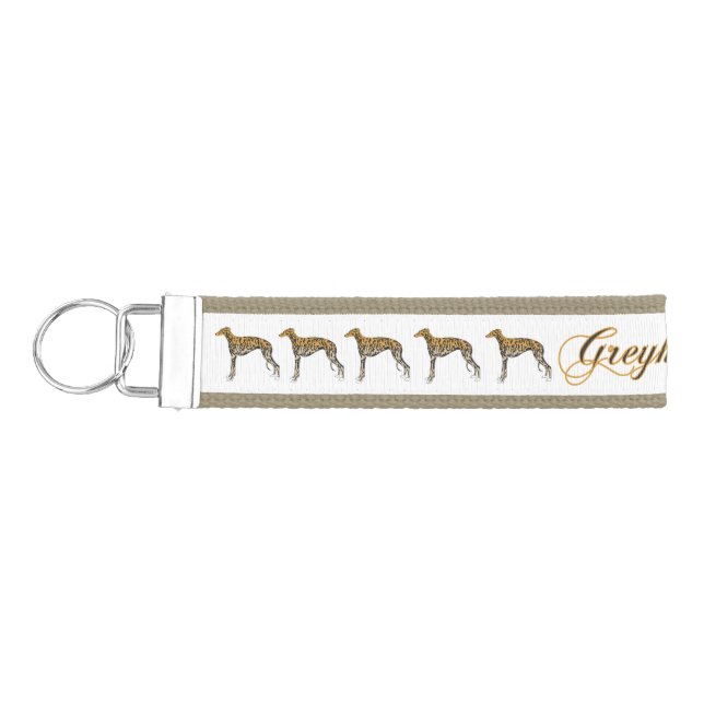 Greyhound Brindle Wrist Keychain (Keys on Left)