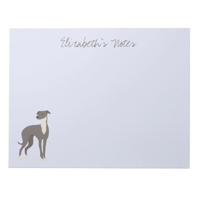 Greyhound Cartoon Dog Personalized Notepad (Front)