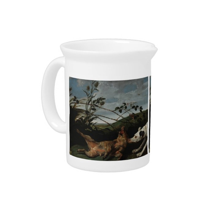 Greyhound Catching a Wild Boar by Frans Snyders Beverage Pitcher