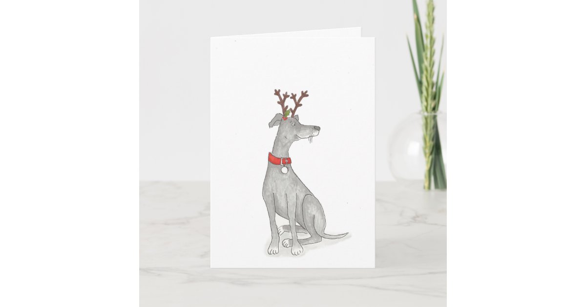 Greyhound Christmas card Zazzle