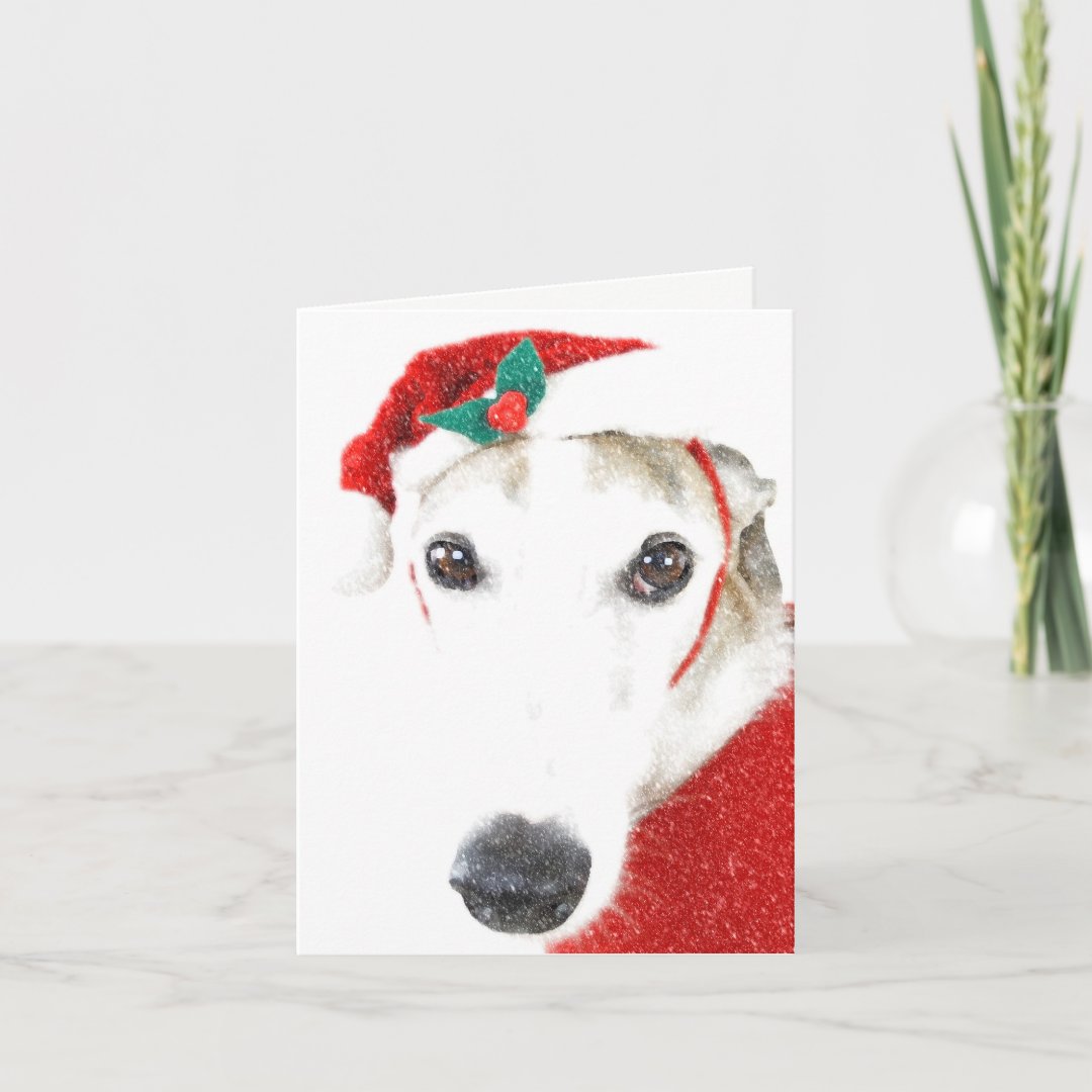 Greyhound Christmas card Zazzle