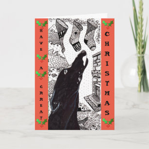 Greyhound Christmas card (a31)