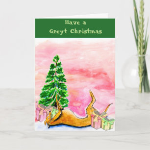 Greyhound Christmas card (a324)