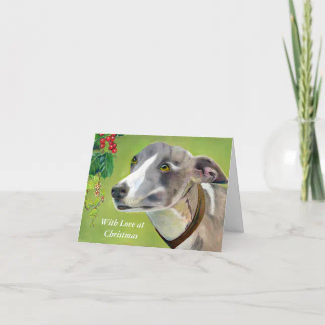 Greyhound Christmas card (a403) | Zazzle