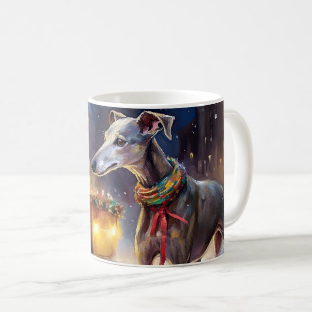 Greyhound Christmas Festive Season  Coffee Mug (Front Right)