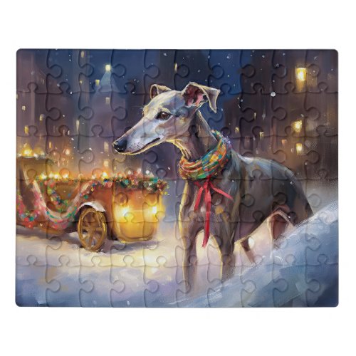 Greyhound Christmas Festive Season  Jigsaw Puzzle