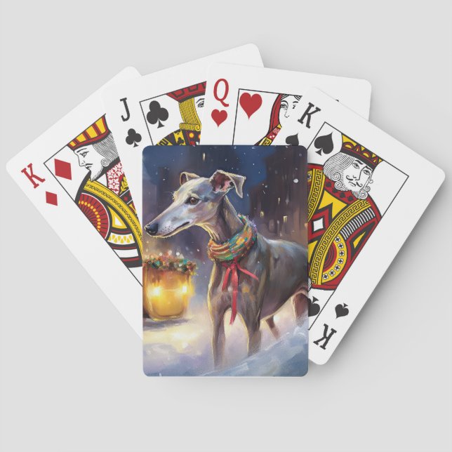 Greyhound Christmas Festive Season  Poker Cards (Back)
