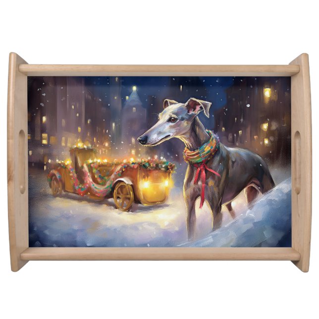 Greyhound Christmas Festive Season  Serving Tray (Front)