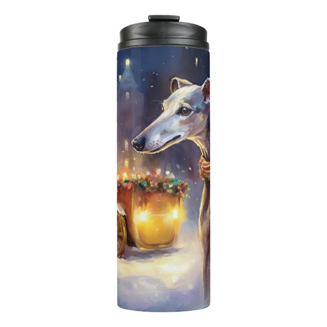 Greyhound Christmas Festive Season  Thermal Tumbler (Front)