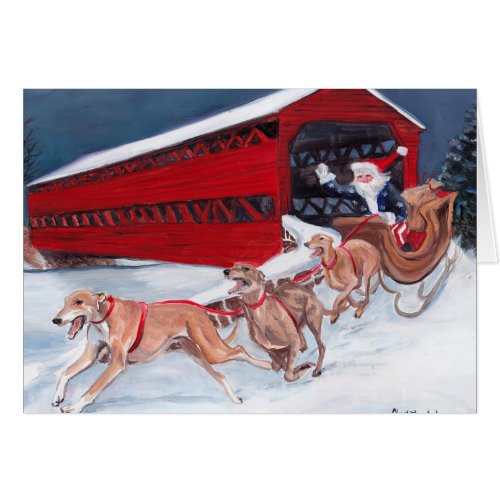 Greyhound Christmas Gettysburg Sachs Bridge Card