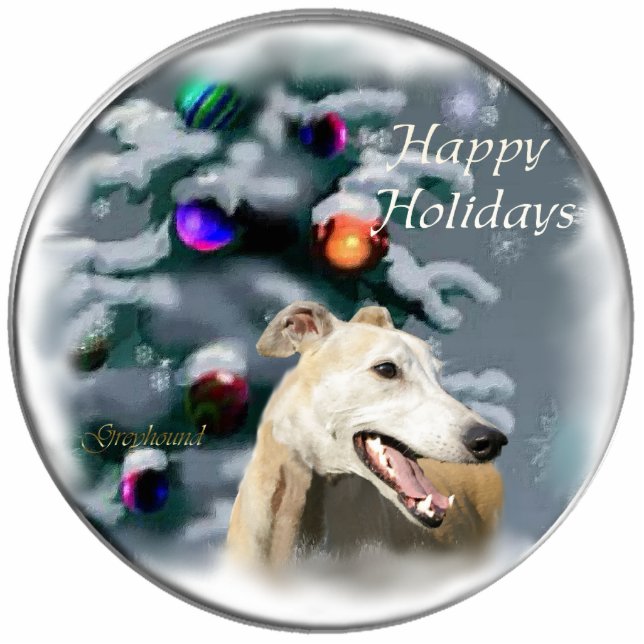 Greyhound Christmas Gifts Ornament (Front)
