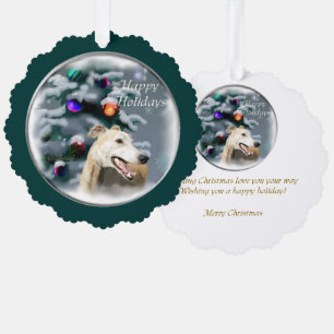 Greyhound Christmas Gifts Ornament Card