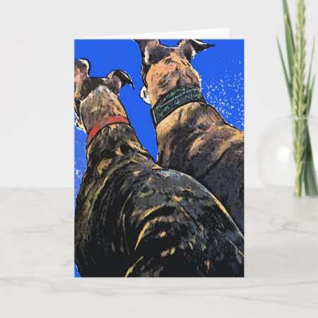 Greyhound Christmas Holiday Card