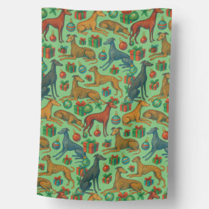 Greyhound Christmas House Flag