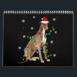 greyhound christmas light cute santa greyhound calendar<br><div class="desc">greyhound christmas light cute santa greyhound</div>