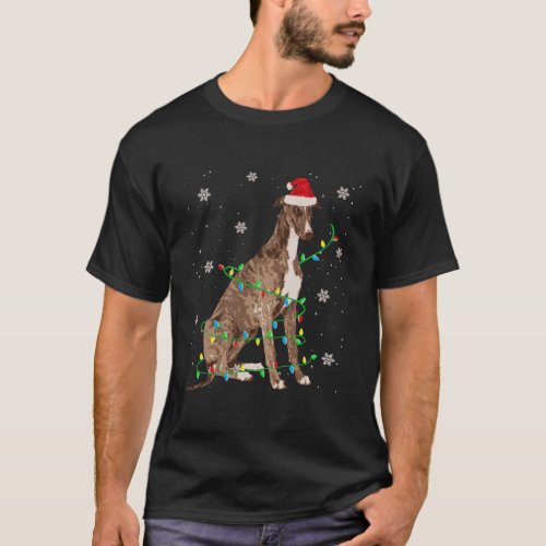 Greyhound Christmas Light Cute Santa Greyhound Xma T_Shirt
