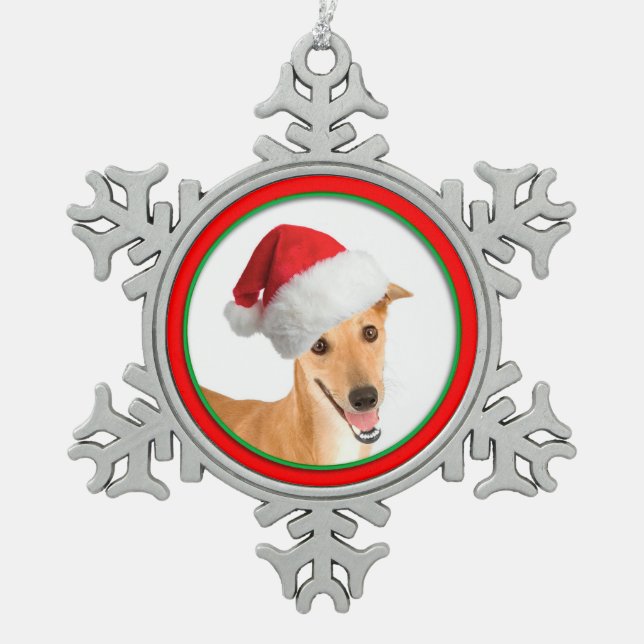 Greyhound Christmas Ornament (Front)