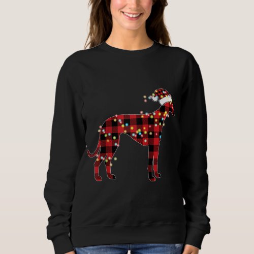 Greyhound Christmas Red Plaid Buffalo Pajamas Xmas Sweatshirt