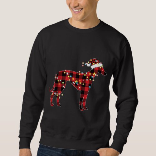 Greyhound Christmas Red Plaid Buffalo Pajamas Xmas Sweatshirt