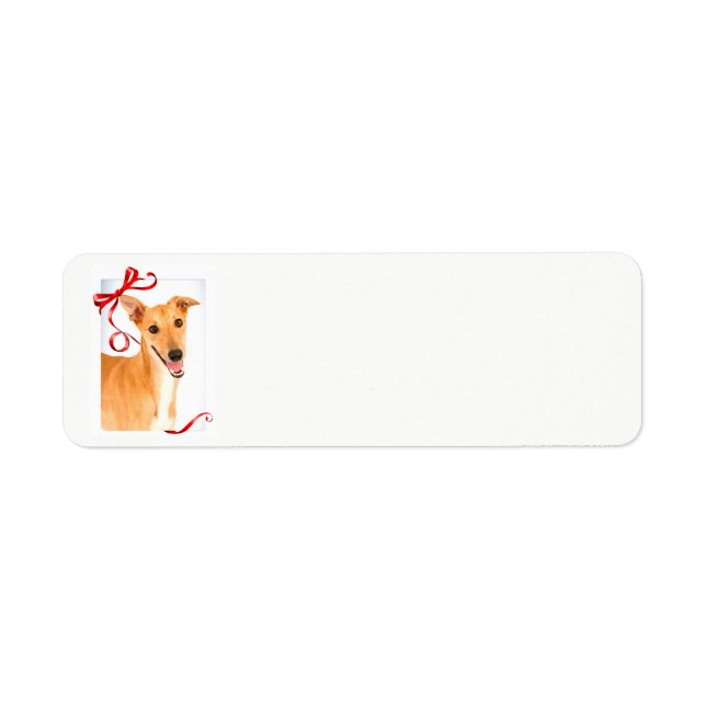 Greyhound Christmas Return Address Label (Front)