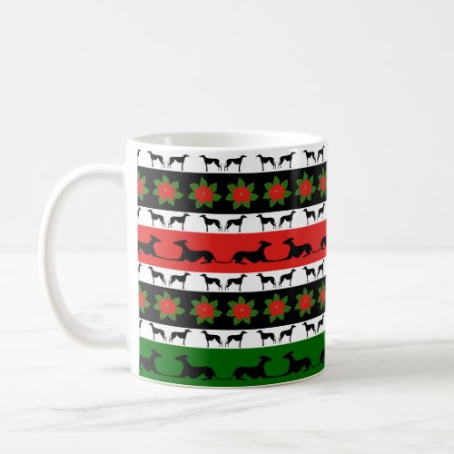 Greyhound Christmas Silhouettes  Coffee Mug