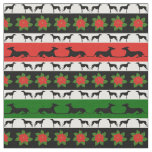 Greyhound Christmas Silhouettes Fabric