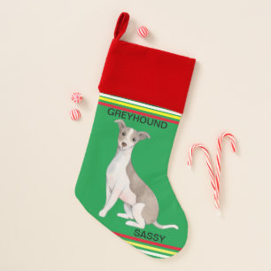 GREYHOUND CHRISTMAS STOCKING PERSONALIZED.