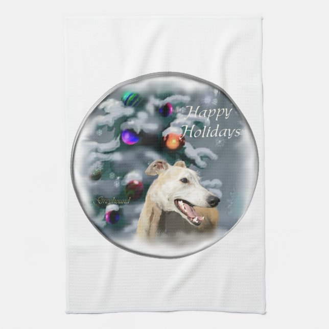 Greyhound Christmas Towel (Vertical)