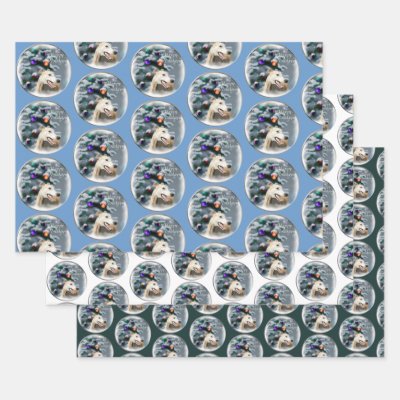 Greyhound Christmas Wrapping Paper Sheets