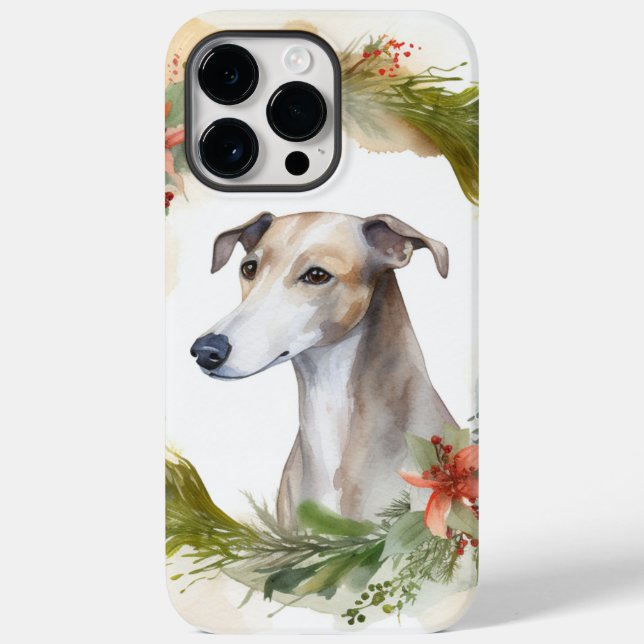 Greyhound Christmas Wreath Festive Pup  Case-Mate iPhone Case (Back)