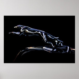 Greyhound classic car hood ornament poster