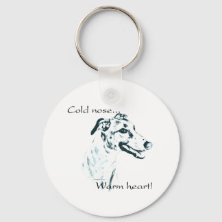 Greyhound Cold Nose, Warm Heart Keychain