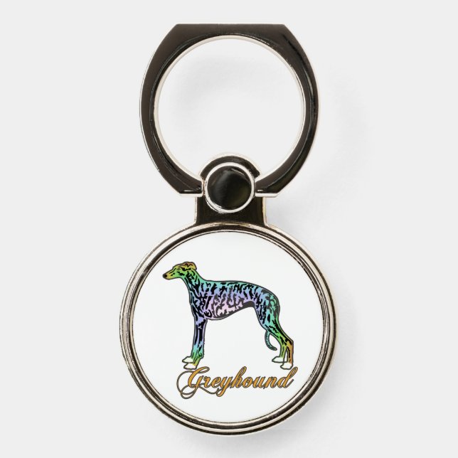 Greyhound Colorful Phone Ring Stand (Front)